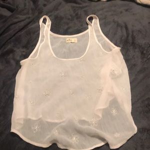 Hollister L Large Floral Light Pink Tank Top